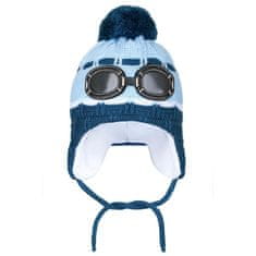 NEW BABY Zimní dětská čepička brýle světle modrá, vel. 104 (3-4r)
