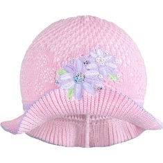 NEW BABY Pletený klobouček růžovo-fialový, vel. 104 (3-4r)