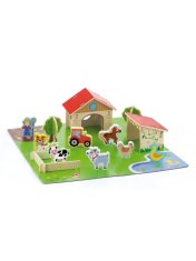 Viga Dětské dřevěné 3D puzzle Farma
