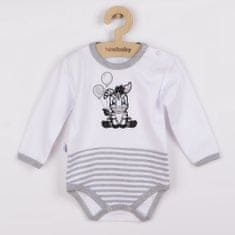 NEW BABY Kojenecké bavlněné body Zebra exclusive, vel. 86 (12-18m) Bílá