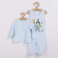 NEW BABY 2-dílná kojenecká bavlněná soupravička Malý rytíř, vel. 74 (6-9m) Modrá