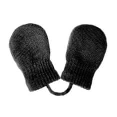 NEW BABY Dětské zimní rukavičky se šňůrkou černé, vel. 56 (0-3m)