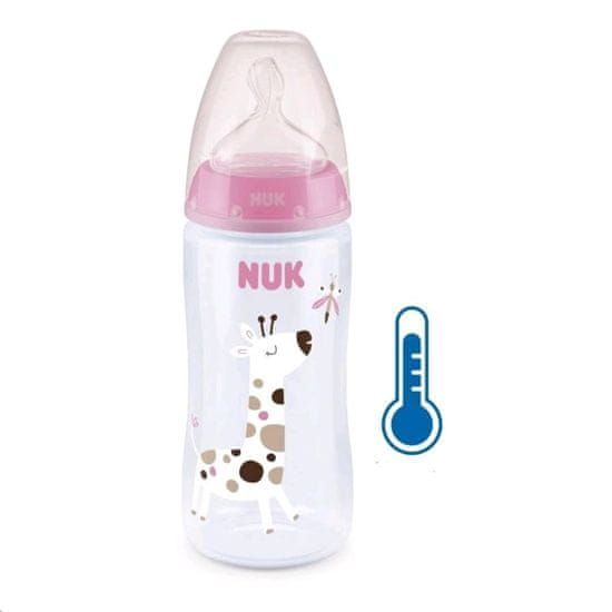 Manuka Health Kojenecká láhev NUK FC+Temperature Control 300 ml BOX-Flow Control savička pink