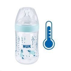 Manuka Health Kojenecká láhev NUK Nature Sense s kontrolou teploty 260 ml modrá