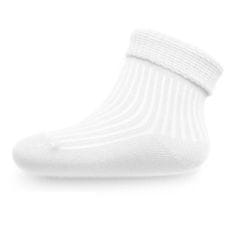 NEW BABY Kojenecké pruhované ponožky bílé, vel. 56 (0-3m)