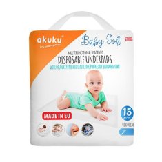 AKUKU Jednorázové hygienické podložky Baby Soft 40x60cm 15ks
