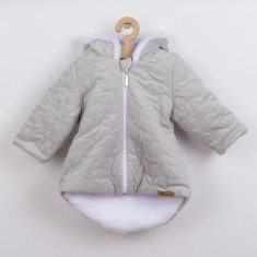NICOL Zimní kojenecký kabátek s čepičkou Nicol Kids Winter šedý, vel. 68 (4-6m) Šedá