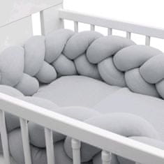 NEW BABY Mušelínový set do postýlky s výplní 100x70 cm světle šedý