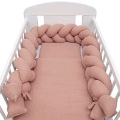 NEW BABY Mušelínový set do postýlky s výplní 100x70 cm růžový