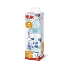 Manuka Health Skleněná kojenecká láhev NUK FC s kontrolou teploty 240 ml modrá
