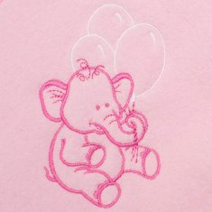 NEW BABY Dětská froté osuška s výšivkou a kapucí 80x80 růžová sloník