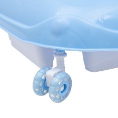Baby Mix Dětské chodítko s volantem a silikonovými kolečky modré