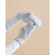 Kraftika Dámské rukavice s králičími vlasy, barva šedá
