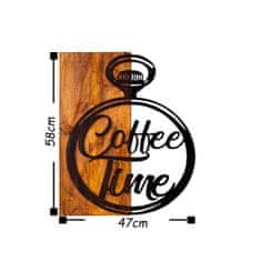 Wallity Nástěnná dřevěná dekorace COFFEE TIME hnědá/černá