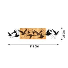 Wallity Nástěnná dřevěná dekorace BIRDS hnědá/černá