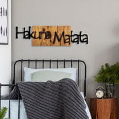 Wallity Nástěnná dřevěná dekorace HAKUNA MATATA hnědá/černá