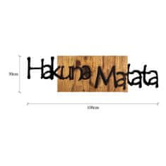 Wallity Nástěnná dřevěná dekorace HAKUNA MATATA hnědá/černá