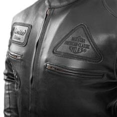 W-TEC Pánská kožená moto bunda Urban Noir (Velikost: 3XL, Barva: černá)