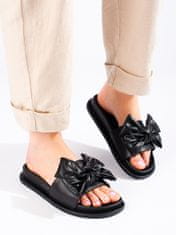 Amiatex Zajímavé dámské nazouváky černé bez podpatku + Ponožky Gatta Calzino Strech, černé, 37