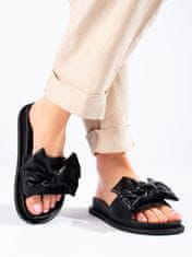 Amiatex Zajímavé dámské nazouváky černé bez podpatku + Ponožky Gatta Calzino Strech, černé, 37