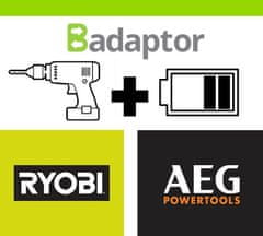 Badaptor AKU adaptér nářadí RYOBI ONE+ 18V na aku baterii AEG 18V
