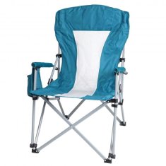MCW Kempingová židle L50, skládací židle rybářská židle ředitelská židle, pratelný ochranný potah ocelová tkanina/textil ~ tyrkysová