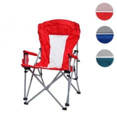 MCW Kempingová židle L50, skládací židle rybářská židle ředitelská židle, omyvatelný ochranný potah ocelová tkanina/textil ~ červená