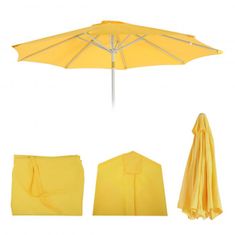 MCW Náhradní potah pro slunečník N18, náhradní potah slunečníku, Ø 2,7 m tkanina/textilie 5 kg ~ žlutý