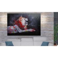 MCW Olejomalba Lion H25, plátno Nástěnná malba Malování, Ručně malované XL nástěnné malby ~ 100x150cm