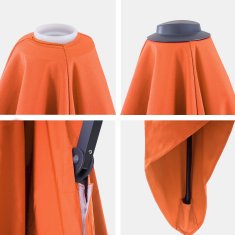MCW Náhradní potah pro luxusní světelný deštník A96 s klapkou, potah na deštník, 3,5x3,5m (Ø4,95m) polyester 4kg ~ terakota