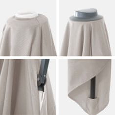 MCW Náhradní potah pro luxusní světelný deštník A96 s klapkou, potah na deštník, 3,5x3,5 m (Ø4,95 m) polyester 4 kg ~ krémově šedý