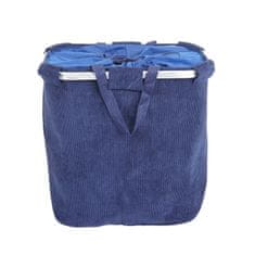 MCW Koš na prádlo C34, Koš na prádlo Koš na prádlo se šňůrkou, 2 přihrádky Rukojeť 54x52x32cm 89l ~ šňůra modrá