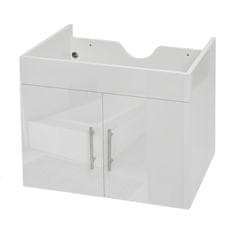 MCW Vanity unit D16, umyvadlová skříňka, umyvadlová skříňka koupelnový nábytek, MVG vysoký lesk 60cm ~ bílá