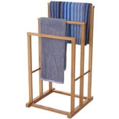 MCW Věšák na ručníky B18, volně stojící koupelnový věšák na ručníky, bambus 82x42x42cm