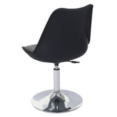 MCW Sada 6 otočných židlí Malmö T501, kuchyňská židle, výškově nastavitelná, imitace kůže ~ černá, chromová podnož