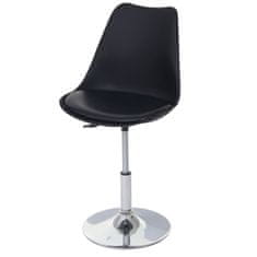 MCW Sada 6 otočných židlí Malmö T501, kuchyňská židle, výškově nastavitelná, imitace kůže ~ černá, chromová podnož