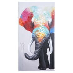 MCW Olejomalba Elephant II, 100% ručně malovaná nástěnná malba XL, 140x70cm