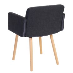 MCW Sada 6 jídelních židlí Orlando II, kuchyňská židle, retro design ~ textil, tmavě šedá