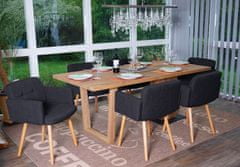 MCW Sada 6 jídelních židlí Orlando II, kuchyňská židle, retro design ~ textil, tmavě šedá
