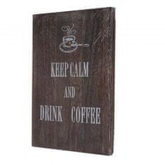MCW Nástěnná cedule Káva, dekorativní dřevěná cedule, ošuntělý vzhled vintage 40x30cm