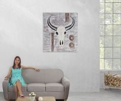 MCW Olejomalba Bull, 100% ručně malovaná nástěnná malba 3D obraz XL, 100x90cm