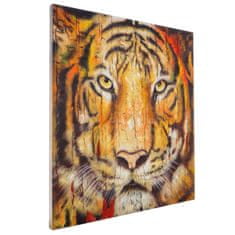 MCW Olejomalba Tiger, 100% ručně malovaná nástěnná malba XL, 100x90cm