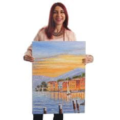 MCW Olejomalba pobřeží, 100% ručně malovaná nástěnná malba XL, 70x50cm