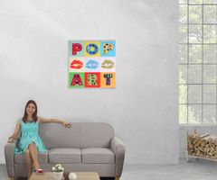 MCW Malba na plátně Pop Art + Auta, nástěnná malba 3D obraz XL, 60x60cm