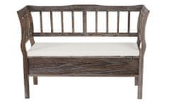 MCW Lavice T207, lavice lavice lavice dřevěná lavice úložná truhla, úložný prostor polštář dřevo 119cm ~ hnědá, ošumělá