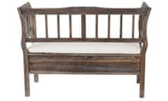 MCW Lavice T207, lavice lavice lavice dřevěná lavice úložná truhla, úložný prostor polštář dřevo 119cm ~ hnědá, ošumělá