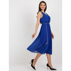 ITALY MODA Dámské šaty s páskem midi plisované DANUTA kobaltové DHJ-SK-13168.21X_398551 Univerzální