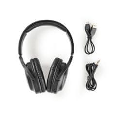Nedis HPBT1201BK Bluetooth 5.0 bezdrátová sluchátka, hlasové ovládání, černá