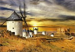 Educa Puzzle Větrné mlýny při západu slunce, Španělsko