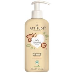 Attitude ATTITUDE Baby leaves Dětské tělové mýdlo a šampon 2v1 s vůní hruškové šťávy 473 ml